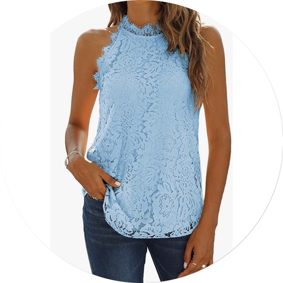 Lace Halter Neck Tank Top- with flaws - Picture 2 of 11